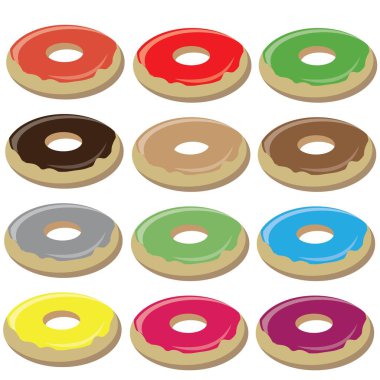 vektör simgesi lezzetli renkli tatlı çörek