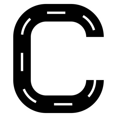 Yol temalı alfabe harfleri yazı tipi yol işaretleri vektör illüstrasyonu