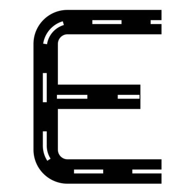 Yol temalı alfabe harfleri yazı tipi yol işaretleri vektör illüstrasyonu