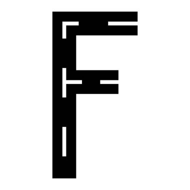 Yol temalı alfabe harfleri yazı tipi yol işaretleri vektör illüstrasyonu