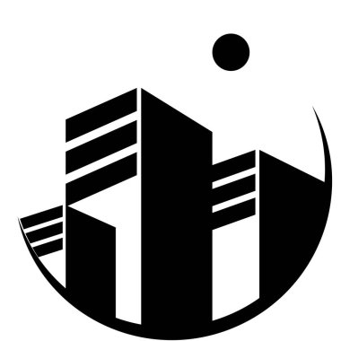 Basit bir gökdelen logo vektör çizimi