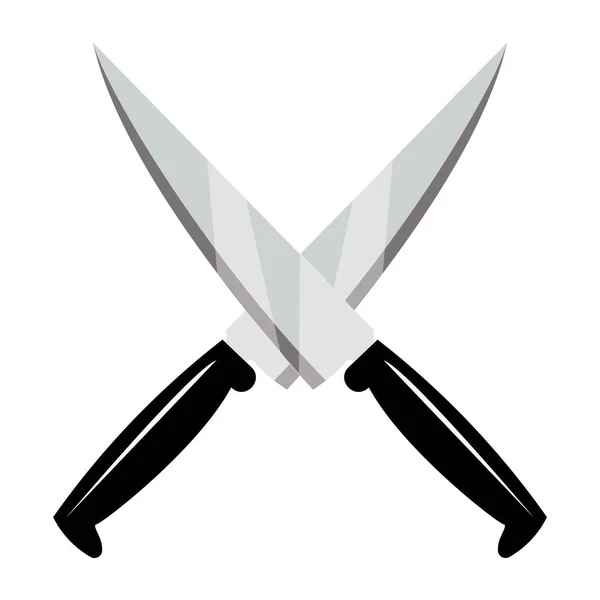 Symbol Vektor Logo Ein Satz Brotmesser Metzgermesser Küchenmesser Illustration — Stockvektor