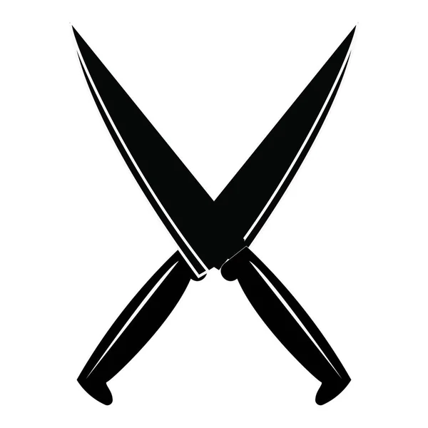Icon Vector Logo Set Bread Knife Butcher Knife Kitchen Knife — Stock Vector