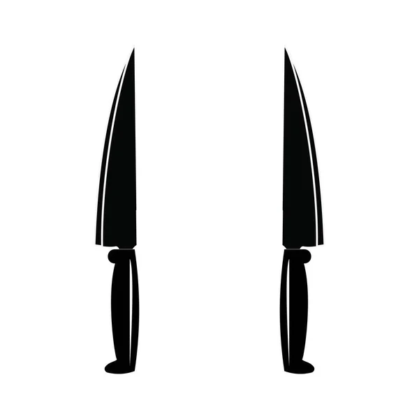 Ikona Wektor Logo Zestaw Nóż Chleba Rzeźnik Nóż Kuchnia Nóż — Wektor stockowy