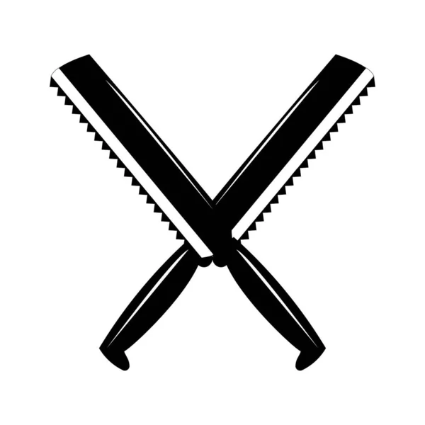 Ikona Wektor Logo Zestaw Nóż Chleba Rzeźnik Nóż Kuchnia Nóż — Wektor stockowy
