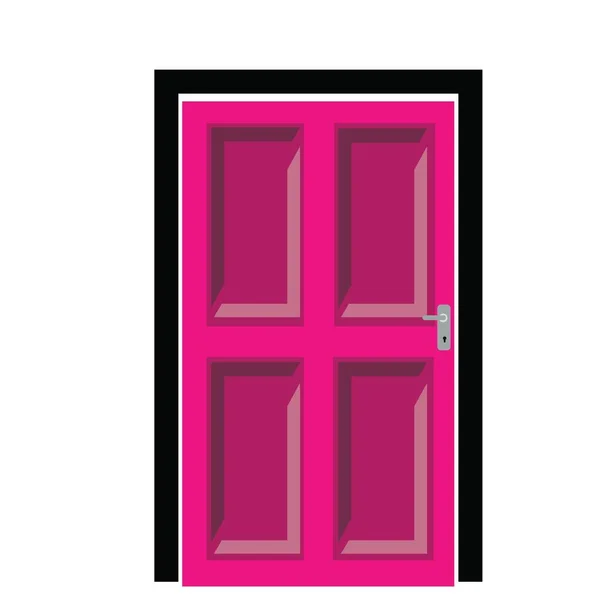 Red House Door Vector Icon Ilustration — Stock Vector