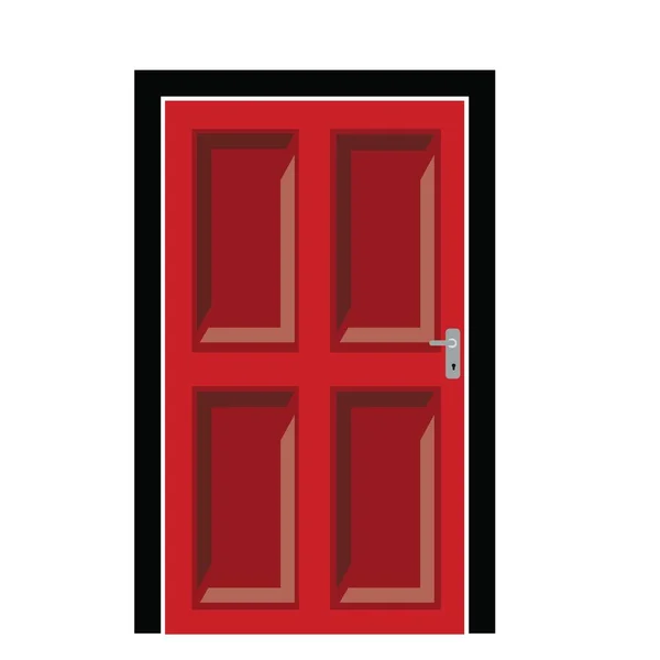 Maison Rouge Porte Vecteur Icône Ilustration — Image vectorielle