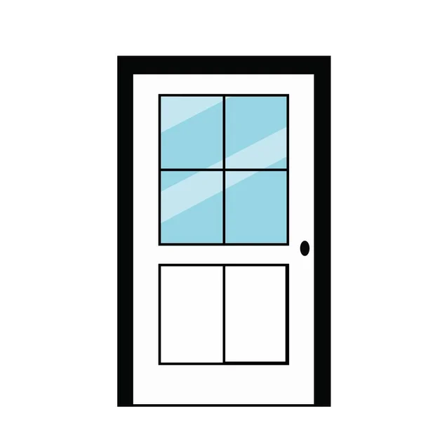 Rotes Haus Tür Vektor Ikone Illustration — Stockvektor