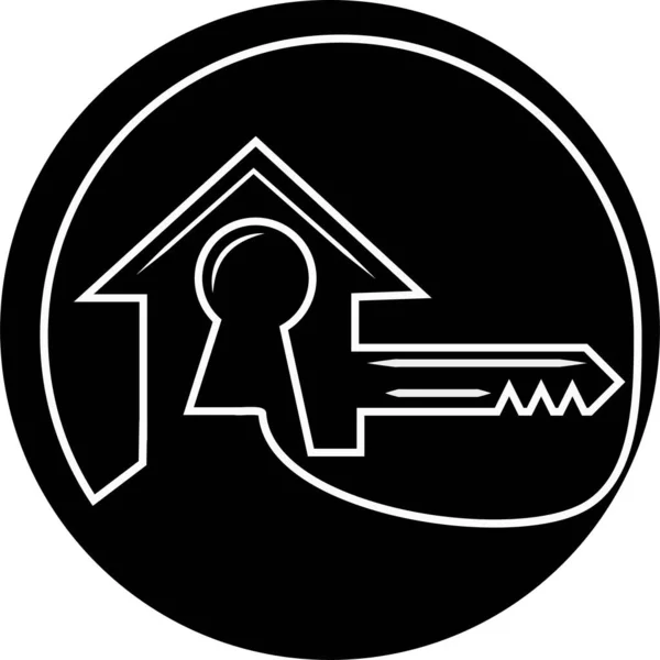 Basit Konut Anahtarı Vektör Logo Ilüstrasyonu — Stok Vektör