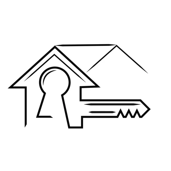 Simple Boîtier Clé Vecteur Icône Logo Ilustration — Image vectorielle
