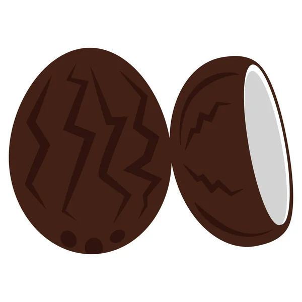 Vetor Ícone Coco Leite Coco Chocolate Ilustração — Vetor de Stock