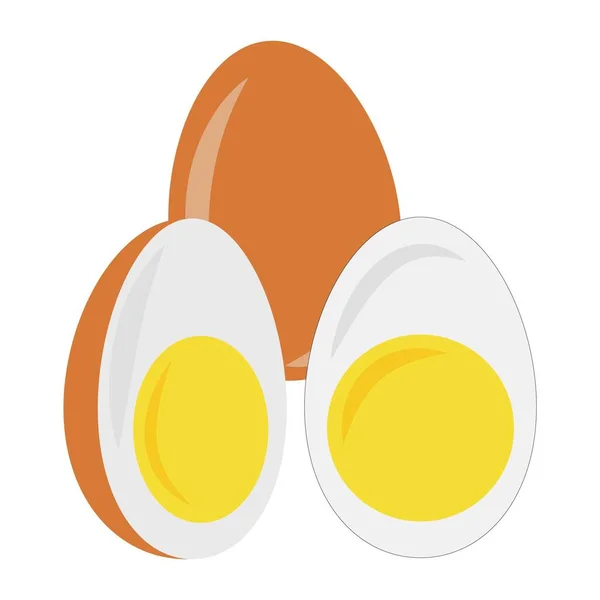 Fried Boiled Egg Vector Icon Illustration — Stock Vector