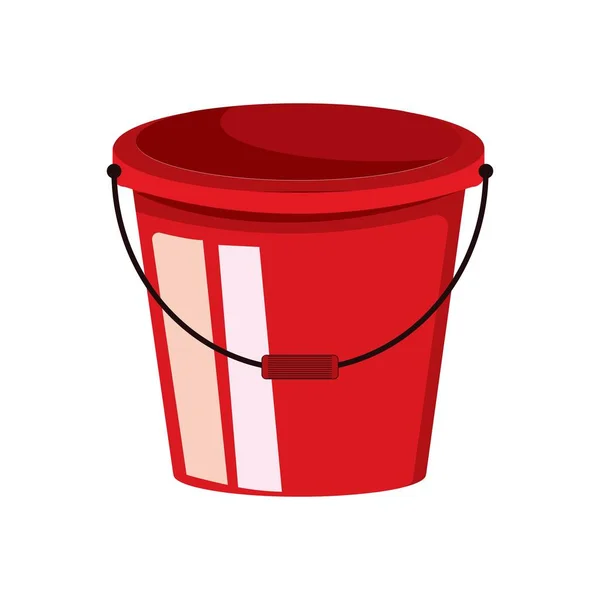 Vektor Symbol Kleiner Roter Eimer Mit Henkel Nach Oben Abbildung — Stockvektor