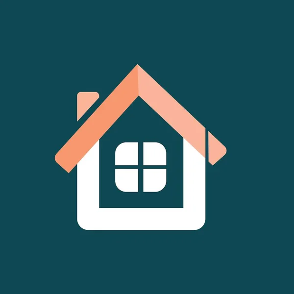 Domácí Logo Růžová Bílá Dům Vektor Ikona Ilustrace — Stockový vektor