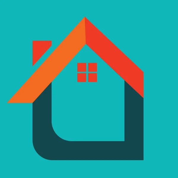 Inicio Logo Azul Naranja Casa Vector Ilustración — Vector de stock