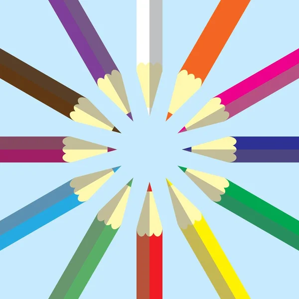 Lápiz Color Rotar Ilustración Vector — Vector de stock