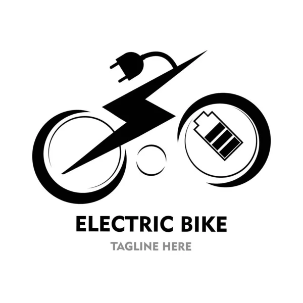 elektrikli bisiklet elektrikli motosiklet basit logo çevre vektör çizimi