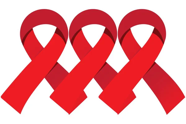 Векторный Логотип Вспомогательные Средства Плакат Красный Лента Международный День Помощи — стоковый вектор
