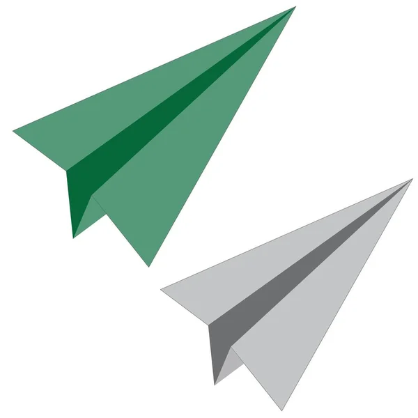 Avión Papel Plegable Avión Papel Vector Ilustración — Vector de stock