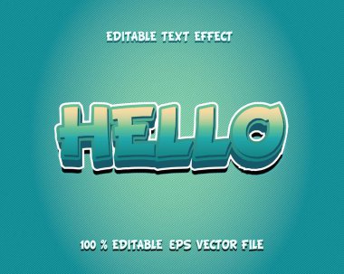 metin efekti düzenlenebilir vektör dosyaları mavi sarı merhaba metin 3d
