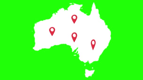 Cartes Emplacement Australie Australie Capitale Carte Emplacement Sydney Melbourne Brisbane — Video