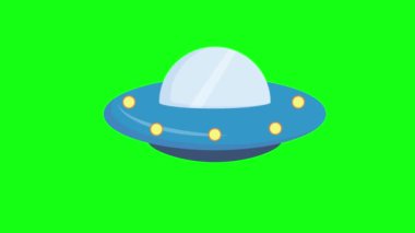 Yeşil ekran uzaylı uzay gemisi UFO animasyonu