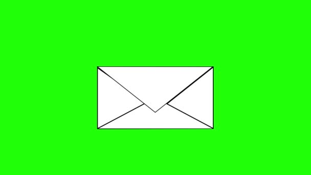 Zielony Ekran List Email Koperta Wiadomość Animacja Ikona — Wideo stockowe