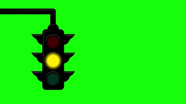 Светофор Красный Желтый Зеленый Свет Улицы Остановить Медленно Ходить Зебра — стоковое видео