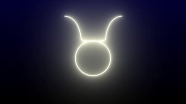 Boğa yıldızı Zodyak yıldızı kara gece gökyüzünde boğa animasyonu