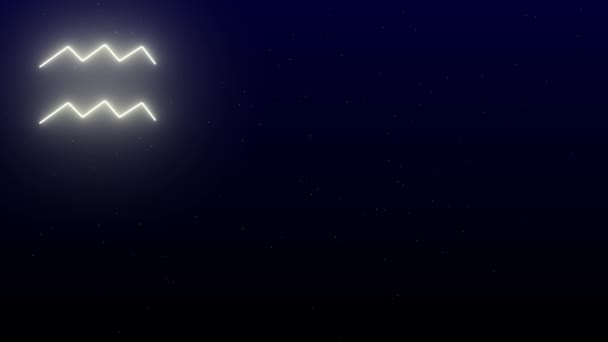 水瓶座流星雨星座黄道带星座在漆黑的夜空中 — 图库视频影像