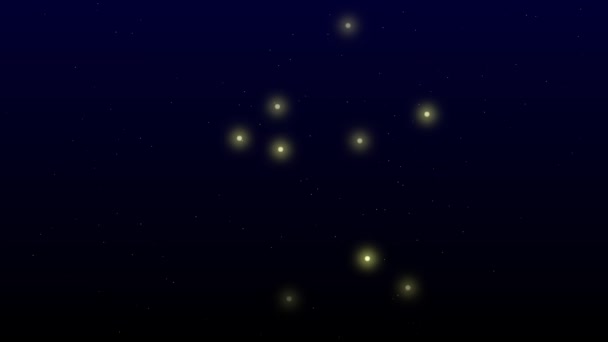 Aquarius Animasyon Yıldızı Kova Burcu Kara Gece Gökyüzünde Yıldız — Stok video