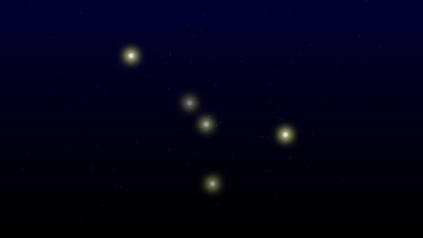 黄道带星在漆黑的夜空中 — 图库视频影像