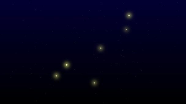 Capricon Star Animasyon Yıldızı Kara Gece Gökyüzünde Yıldız — Stok video