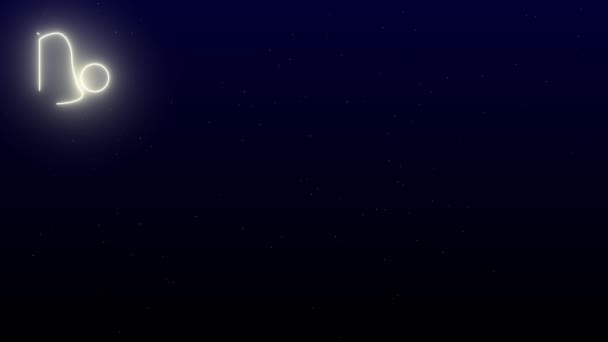 在漆黑的夜空中 摩羯座星动画片黄道带星 — 图库视频影像