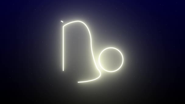 在漆黑的夜空中 摩羯座星动画片黄道带星 — 图库视频影像