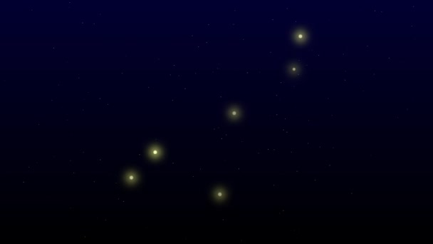 Capricon Estrela Animada Capricon Estrela Zodíaco Céu Noturno Preto — Vídeo de Stock
