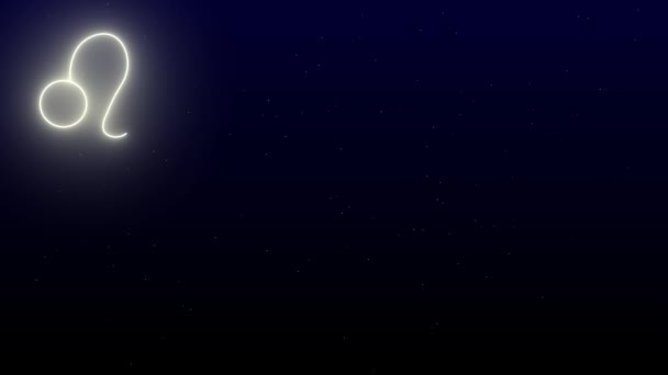 Leo Star Animierter Leo Zodiac Stern Schwarzen Nachthimmel — Stockvideo
