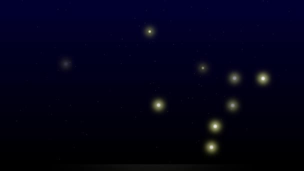 Animasyon Yıldızı Gemini Zodyak Yıldızı Gemini Kara Gece Gökyüzünde — Stok video
