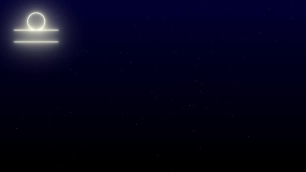 Libra Stars Animated Libra Zodiac Stars Black Night Sky — Stok Video