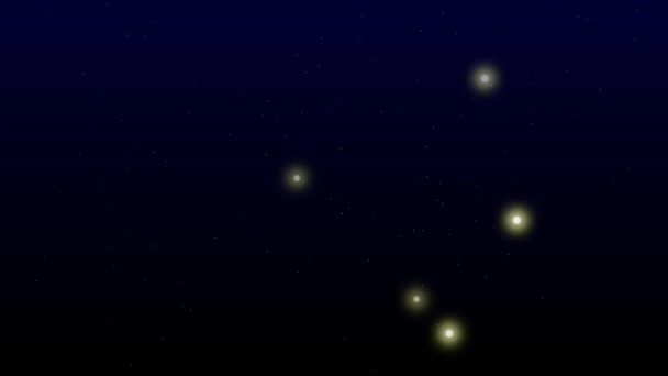 Waga Gwiazdy Animowane Waga Zodiaku Gwiazd Czarnym Nocnym Niebie — Wideo stockowe