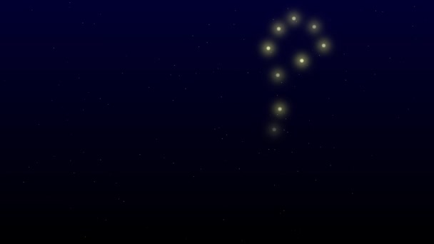 Рыбы Звезды Анимированные Pisces Зодиака Звезды Черном Ночном Небе — стоковое видео
