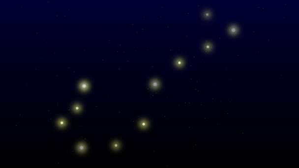 天蝎星在漆黑的夜空中动画天蝎座黄道带星 — 图库视频影像