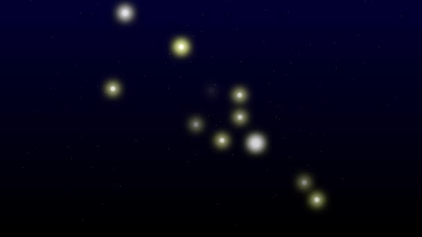 金牛座黄道带星金牛座在漆黑的夜空中的动画 — 图库视频影像