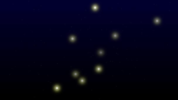 Szűz Csillag Animált Szűz Zodiákus Csillag Fekete Éjszakai Égbolton — Stock videók