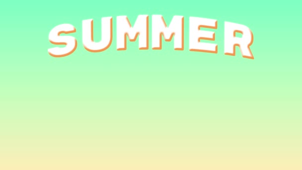 Animação Verão Lettering Texto Fundo Verão — Vídeo de Stock