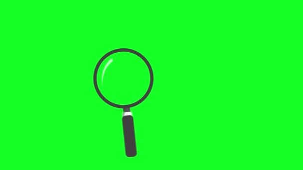 Animated Magnifying Glass Search Tool Detective Lens Search Zoom Greenscreen — Stock Video