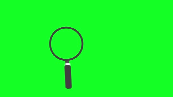Анімований Збільшуючий Інструмент Пошуку Скла Детективний Єктив Пошуку Масштабування Зеленому — стокове відео