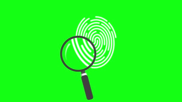 Κινούμενο Μεγεθυντικό Φακό Αναζήτηση Εργαλείο Ντετέκτιβ Φακό Αναζήτηση Zoom Πράσινη — Αρχείο Βίντεο