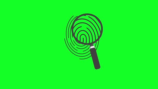 绿色屏幕中的动画放大镜搜索工具侦探镜头搜索放大 — 图库视频影像