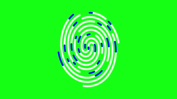 Impronta Digitale Scansione Sbloccare Sfondo Schermo Verde — Video Stock